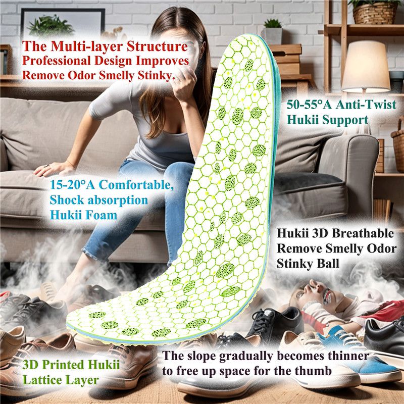 Remove Smelly & Stinky Odor with Breathable Insoles